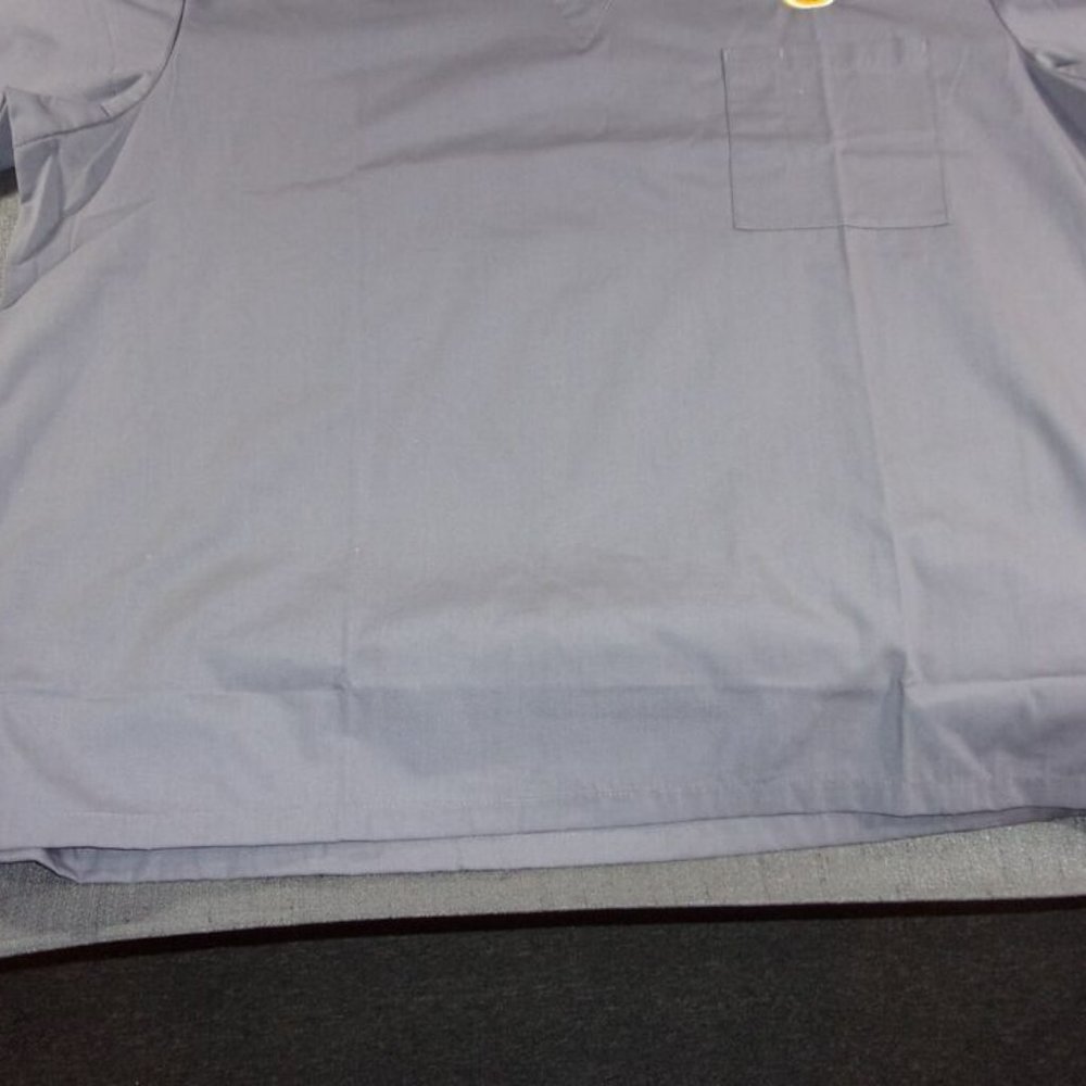 sz3X-LARGE SALUS BATTLESHIP GRAY GREY HOSPITAL PULLOVER SCRUB TOP SHIRT 2 POCKET - Picture 2 of 10